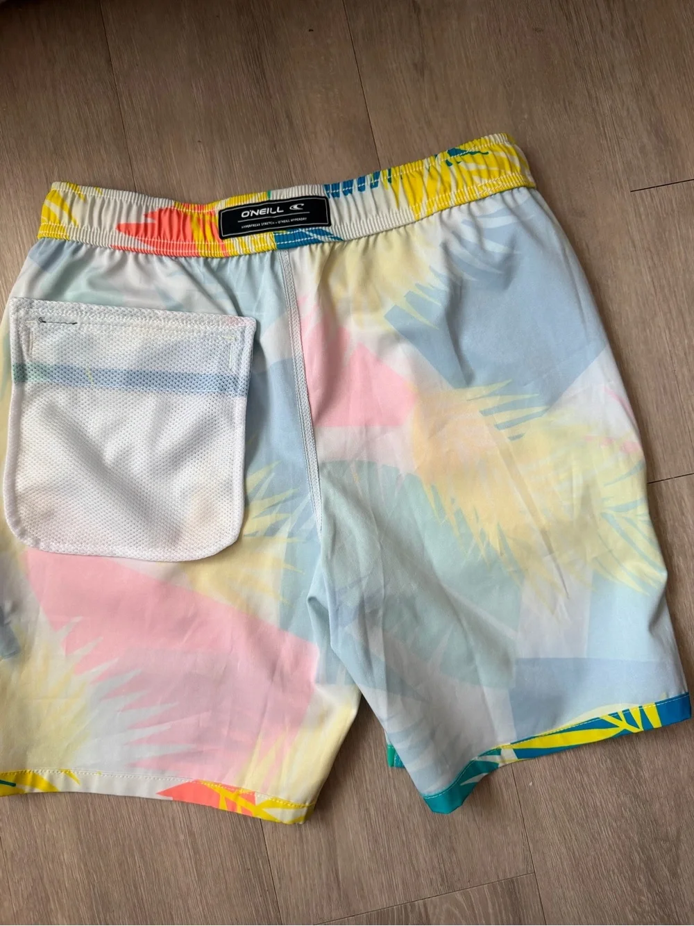 O'Neill youth Coral, Teal & Yellow Tropical Board Shorts